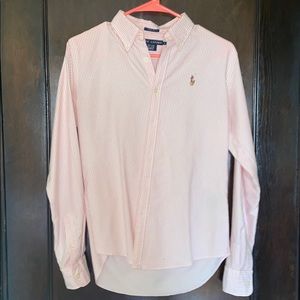 Ralph Lauren Button Down Pink & White Stripe